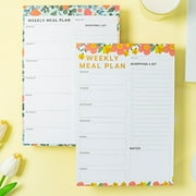 Promo,Weekly Meal Planner Magnet, Floral Theme Fridge Notepad, Easy Tear Off, Kitchen Gym Menu, Magnetic Removable, Fitness Recipe List Holiday Toys|Paper,Green